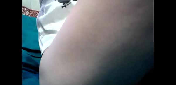  I sat on a big dildo and cum from being inside me